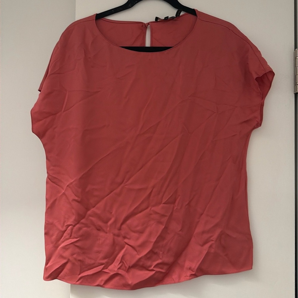 Theory silky pink top